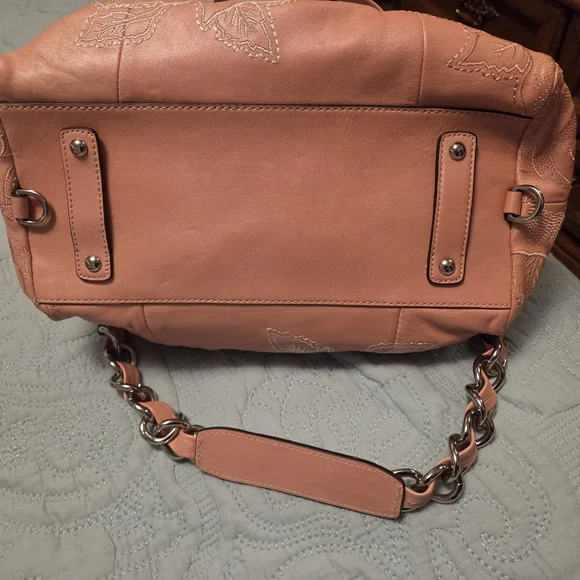 Coach Peach Satchel with Silver Accents - Picture 8 of 12